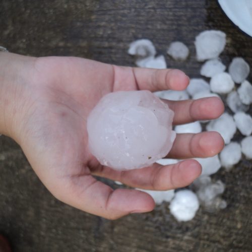 Large Hail in Colorado and Wyoming - Photo taken by Rocky Mountain Adjusters